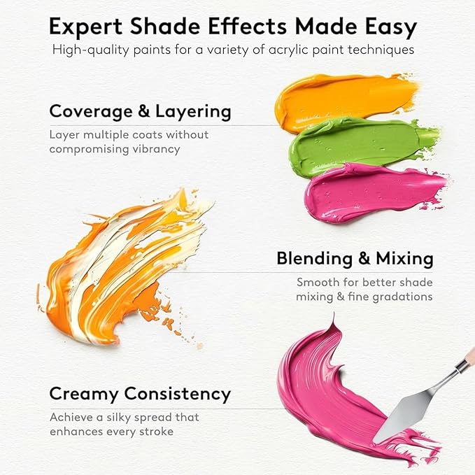 Acrylic Paint Set with 12 Art Brushes, 36 Colors Acrylic Paint - Image 6