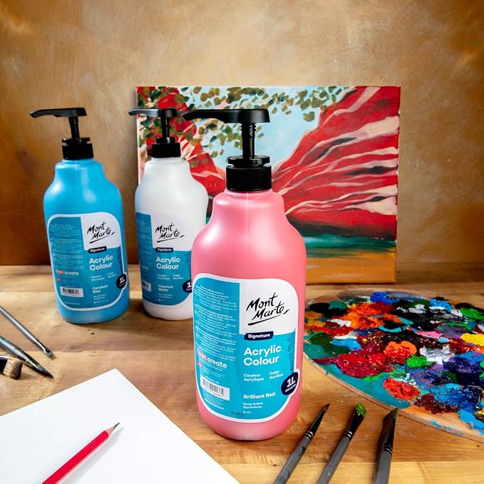 Mont Marte Signature Acrylic Color Paint Set, Semi-Matte Finish, 12 Colors - Image 7