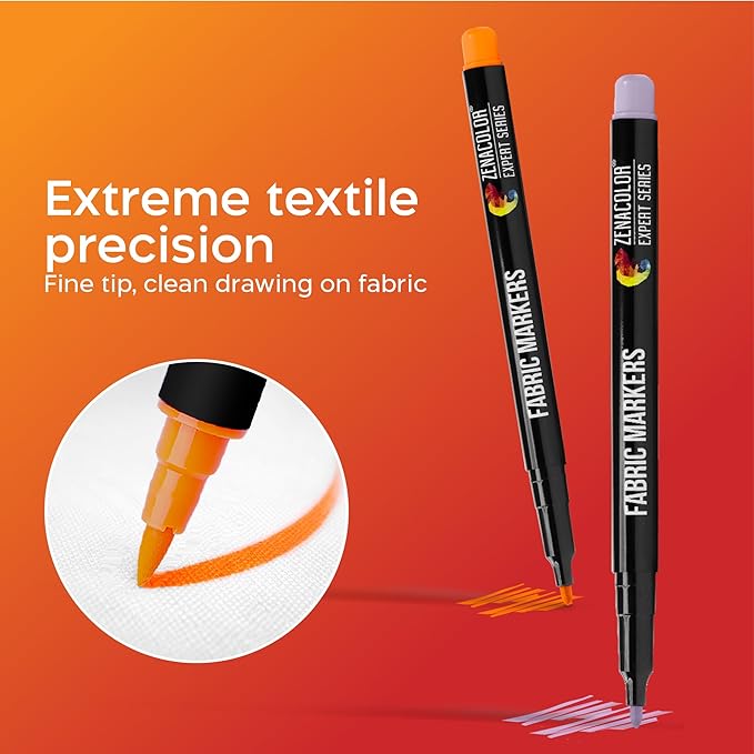 Zenacolor 20 Fabric Markers Pens Set - Image 2