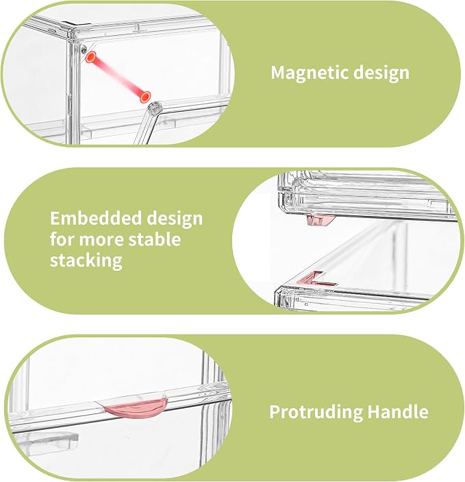 Clear Acrylic Display Case, 2 Pack 3 Tier Adjustable Display Box Stand - Image 3