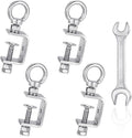 4-Pack Small C Clamps – 304 Stainless Steel Beam Clamps with M10 Screw Ring | Adjustable, Rust-Resistant I Beam Clamps for Ring Beams, Welding, Woodworking, Plants & Desk Use. Wide Jaw Openings (45MM)