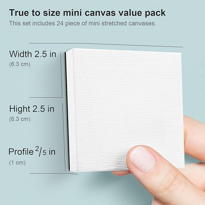 AUREUO Mini Magnetic Stretched Canvas 2.5x2.5 Inch / 24 Pack - Image 2