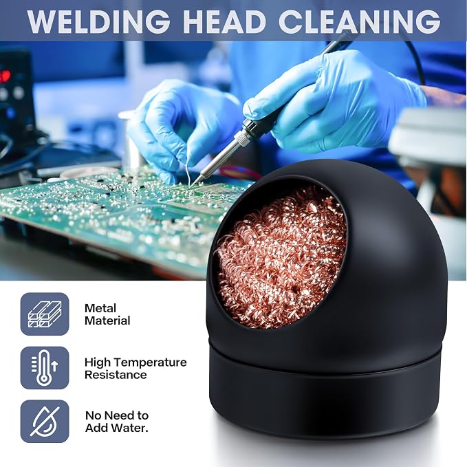 Soldering Iron Tip Cleaner, LXIANGN Non-slip Solder Flux Brass Tip Cleaner & - Image 2
