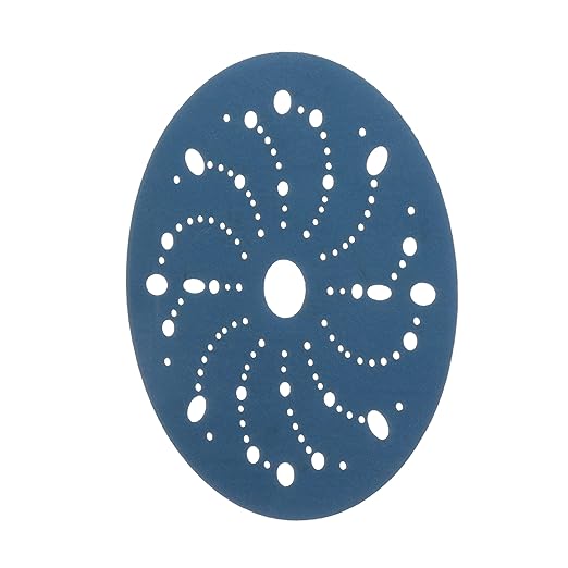 3M Hookit Blue Abrasive Discs 36181, Multi-Hole, 6 in, 400+ Grade, Pack of 50, Virtually Dust-Free, for Auto Sanding, Body Repair, Featheredging, Primer Sanding, Paint Preparation, E-Coat