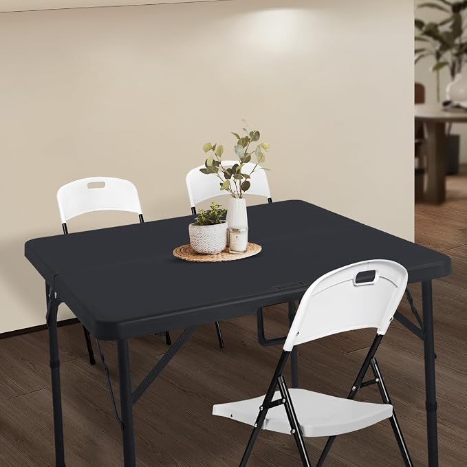 Byliable 34" Square Folding Card Table, Fold-in-Half Utility Dining Portable - Image 2