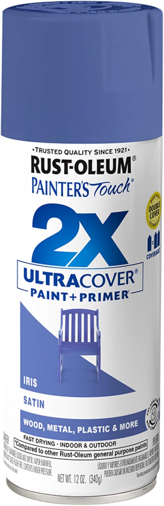 Rust-Oleum Painter's Touch 2X Ultra Cover Spray Paint, Satin Iris | Indoor and by Rust-Oleum