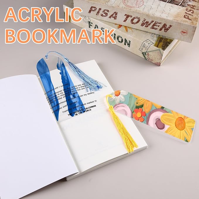 30 Pcs Clear Acrylic Bookmarks Blanks 6" x 2", Plastic Book Page Markers - Image 7