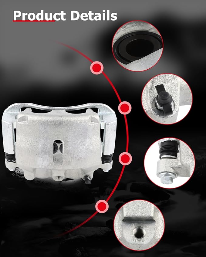 cciyu Front Right Brake Caliper Assembly w/Bracket 18-B4974 2005 2006 2007 2008 For Ford For F-150,2005 2006 2007 2008 For Ford For Lobo,2006 2007 2008 For Lincoln For Mark LT