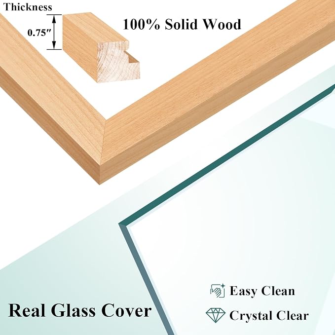 RPJC 3.5x5 inch Picture Frame Made of Solid Wood High Definition Glass - Image 7