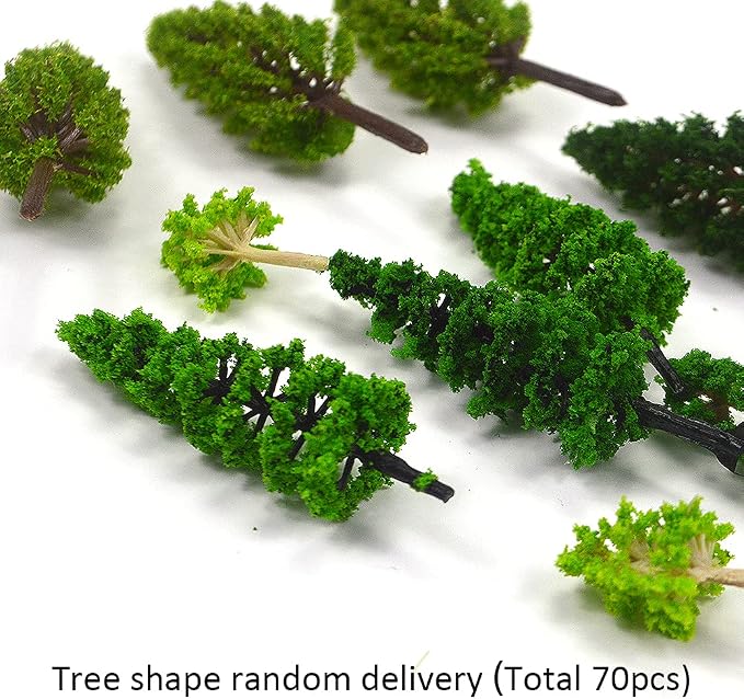 70pcs Mini Model Trees Train Scenery Mixed Miniature Trees Artificial Wargame - Image 3