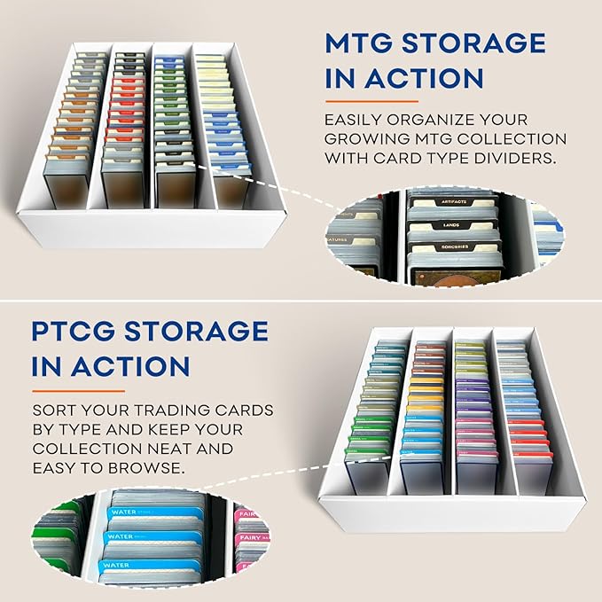 Fageverld 4-Pack Trading Card Storage Box, Top loader Storage Boxes, includes - Image 6