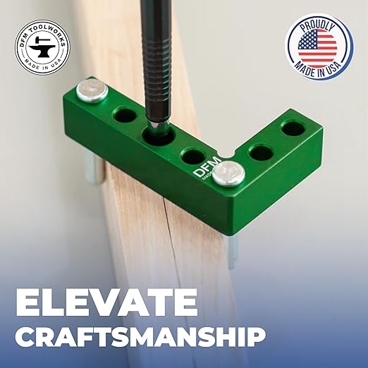 Small Square and Center Finder - Made in USA Versatile Woodworking Tool with 11/32" Center Marking Hole for Larger Pencils, Carpenter Tool for Accurate Line Transfers (Green)