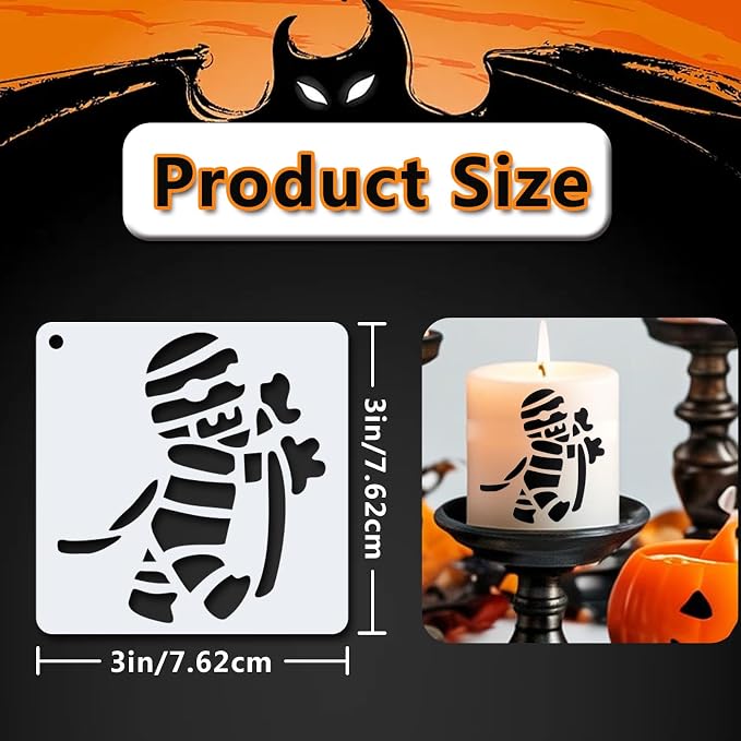 72 PCS 3x3 Inch Halloween Stencils - Image 2