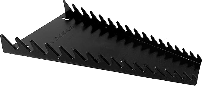 16-Tool Standard Wrench Organizer - Low-Profile V-Shape Holder, Fuel & Solvent Resilient - In-Drawer Tray for Garage, Workshop - Made in USA - Black