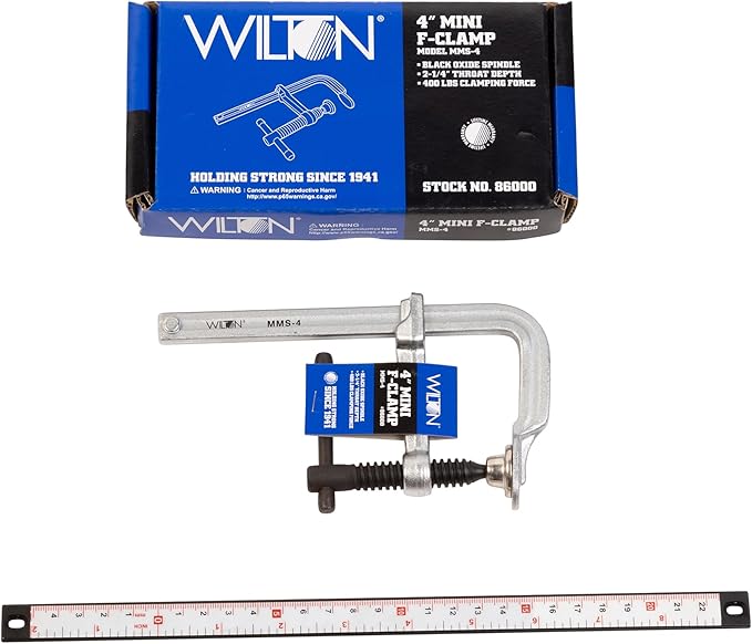 Wilton Mini F-Clamp, 4" Opening, 2-1/4" Throat, 400 Lbs. Clamping Force (Model MMS-4)