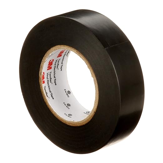 3M Temflex Multi-Purpose Vinyl Electrical Tape 165, Black, 3/4 in x 60 ft (19 mm x 18 m), 10 Roll Pack