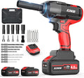 NAWIN Cordless Impact Wrench, 1/2 Impact Gun,450 ft-lbs (600N.m),Brushless Motor, 2×4.0Ah Battery,Electric Impact Wrench for Car Home,Sockets Kit, Fast Charger