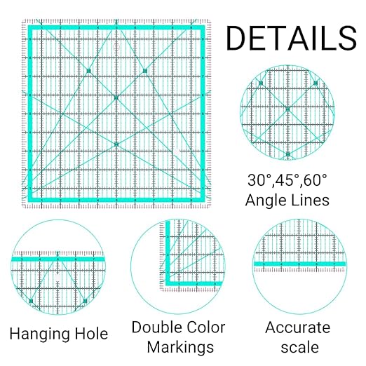 Quilting Rulers, 12 Quilting Square Ruler, Quilting Ruler Square - Image 3