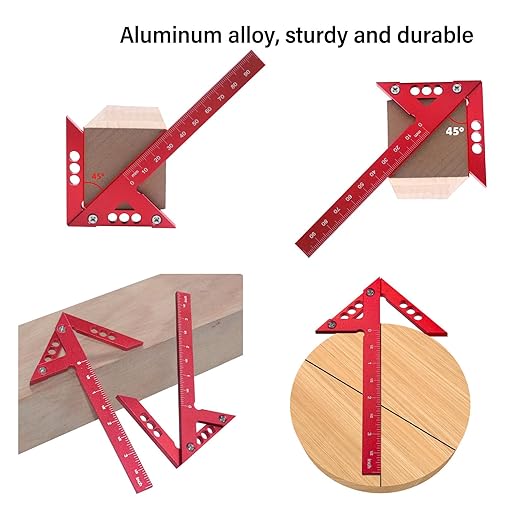 Center Finder Woodworking, Center Finder Tool, 45 Degree Scribe Tool, Aluminum Alloy Round Bar for Wood, Precise Measurements, Drill Press