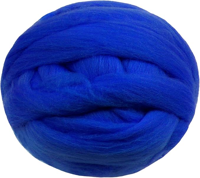 JeogYong Needle Felting Wool, 3.53oz Wool Roving Chunky Wool Yarn, Royal Blue by JeogYong