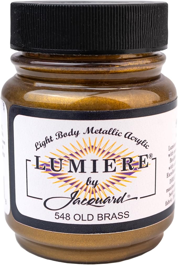 Jacquard Lumiere 2.25oz Fabric Paint Old Brass by Jacquard