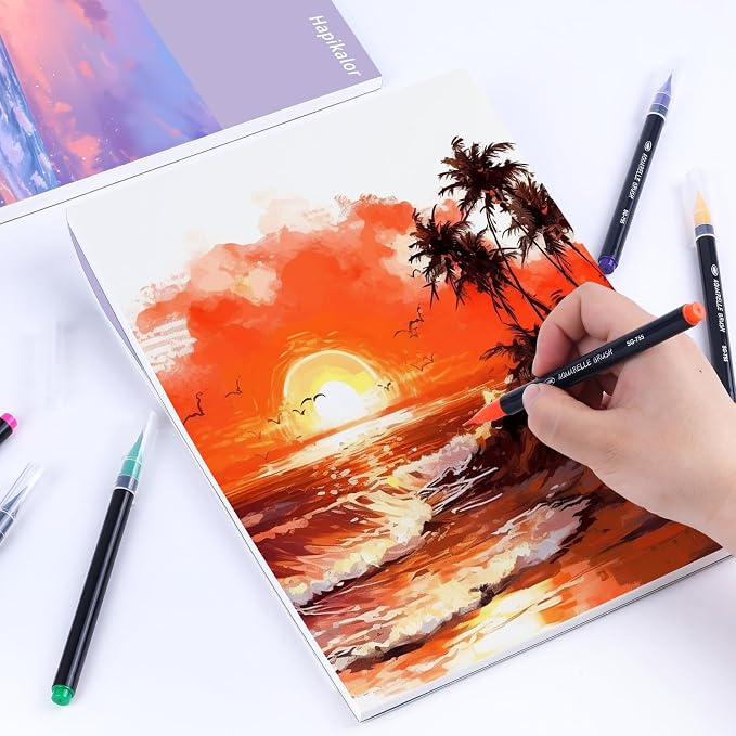 Watercolor Paper Pad 9x12, 140lb/300gsm Cold Press Drawing Paper, 20 Sheets - Image 6