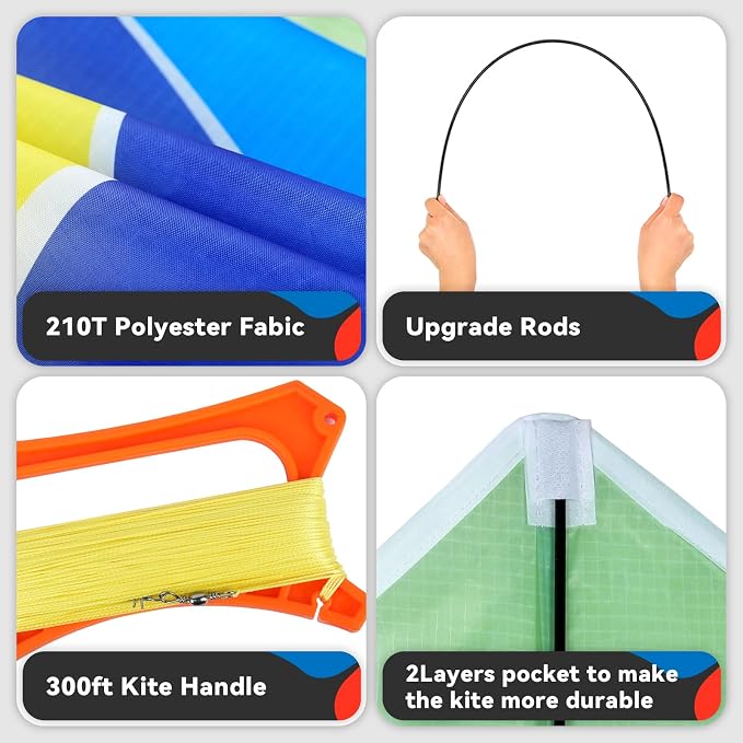 Delta Kite Set for Kids and Adults, Extremely Easy to Launch for Beginners - Image 3