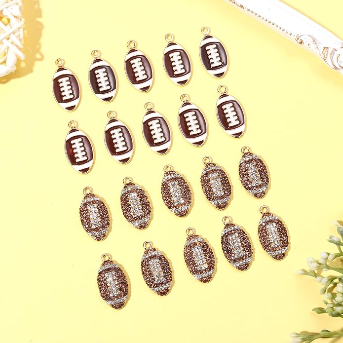 20PCS Sports Charms Enamel Basketball Baseball Pendant Charms - Image 3