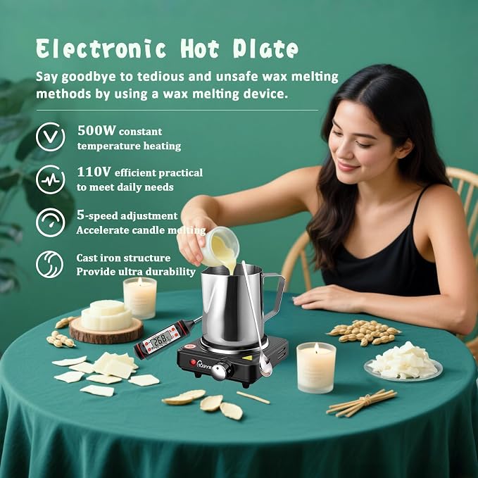FAIRYELF Candle Making Kit for Adults, Soy Wax & Wax Melter, DIY Candle Kit | - Image 7
