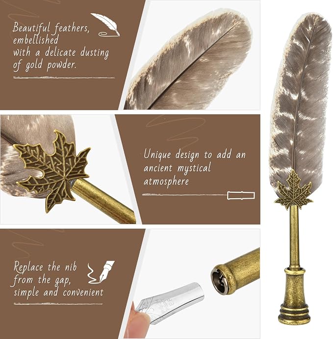 Hethrone Feather Pen and Ink Set - Image 2