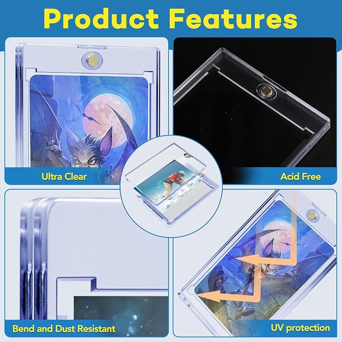 ZENOWICK 20ct Magnetic Card Holders, 35pt One Touch Card Holder, U-V Protection - Image 3