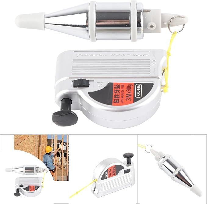 Plumb Bob Automatic Hanging Wire Hammer Magnetic Plumb Bob High Precision Vertical Building Measurement Tool for Construction Industry House Decoration (3 meters)