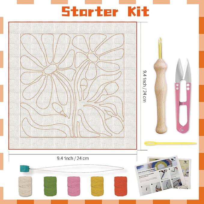 BEUNITONE Flower Beginners Punch Needle kit Handcraft Embroidery Starter Kits - Image 2