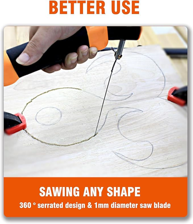 Wire Saw for Woodworking with Diameter 1mm blade & 360° Cutting/Versatile Multi-directional Cutting Hand Tool/With 20 Saw blade Included
