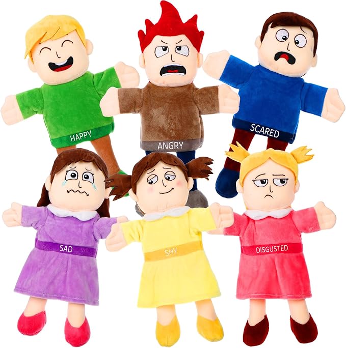 Lenwen 6 Pcs Feelings Hand Puppets by Lenwen