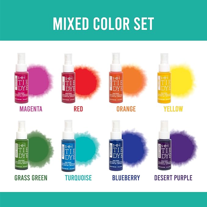 SEI 8 Pack Classic Tie Dye Spray Kit, Tye Dye Kits - Image 2