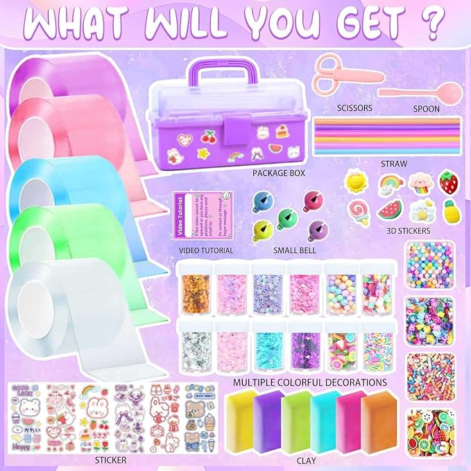 ZiZa Nano Tape Bubble Kit for Kids, DIY Squishy Stress Ball Making Maker Kit - Image 2