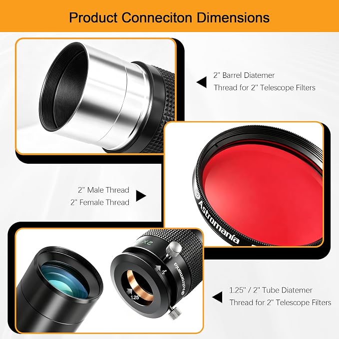 Astromania Telescope Accessory Set 12 Piece, 2 Inch Eyepiece and Filter - Image 5