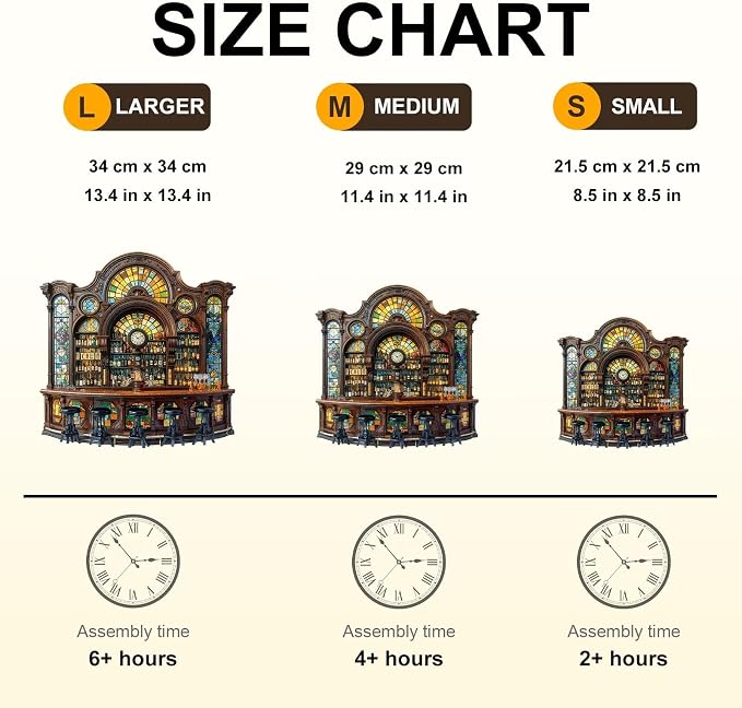 Classic Bar Puzzles Adults Gifts Wooden 100 Pieces 8.5 * 8.5in - Image 4
