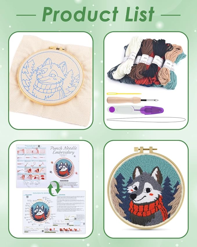 ERKOON Punch Needle Kit for Beginners Adults, DIY Easy Animal Embroidery Set - Image 2