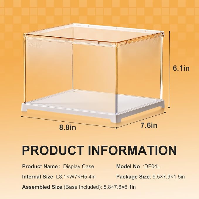 Rolife Dust Cover for DIY Miniature House, 8.8 x 7.6 x 6.1 Inches Clear Acrylic - Image 3