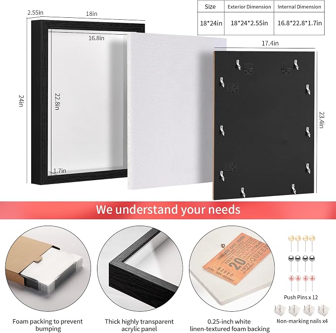 18x24 Large Shadow Box Picture Frame - Image 3