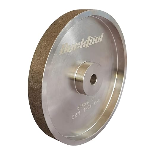 BUCKTOOL 180 Grit 8 Inch CBN Grinding Wheel, 1" Wide, 5/8" Arbor Cubic Boron Nitride Sharpening Wheel for Sharpening Wood-Turning Tools, Chisels, Hardcore and More