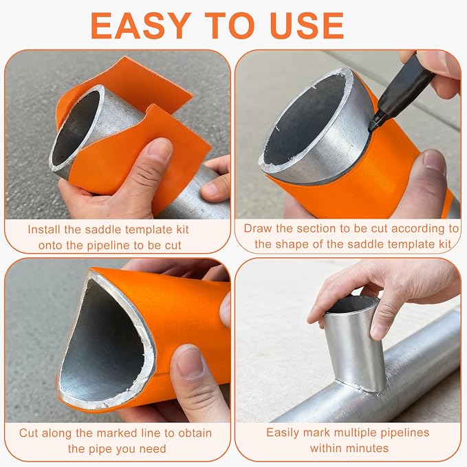10 Pack Pipe Saddle Template, Precision Pipe Saddle Template Cutting Guide - Image 4