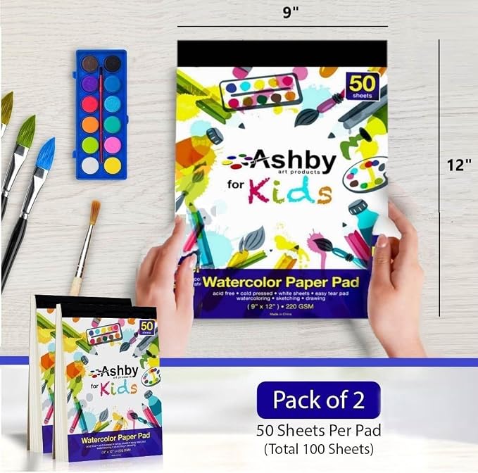 100 Sheets - Watercolor Paper Pads - Premium Thick Pages - Also Great - Image 2