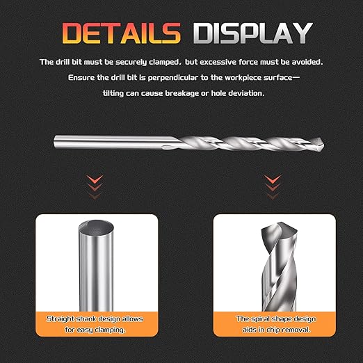 Drill Bit, 3.5mm Cutting Diameter, 4241 HSS 118° Cutting Angle Uncoated Bright Versatile Jobber Bits - (Applications: for Drilling Plastic Wood Soft Metal), 10-Pieces