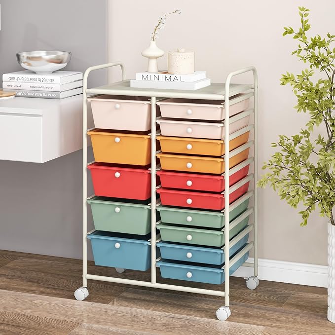 BECOMFORT 15-Drawer Rolling Cart - Image 2