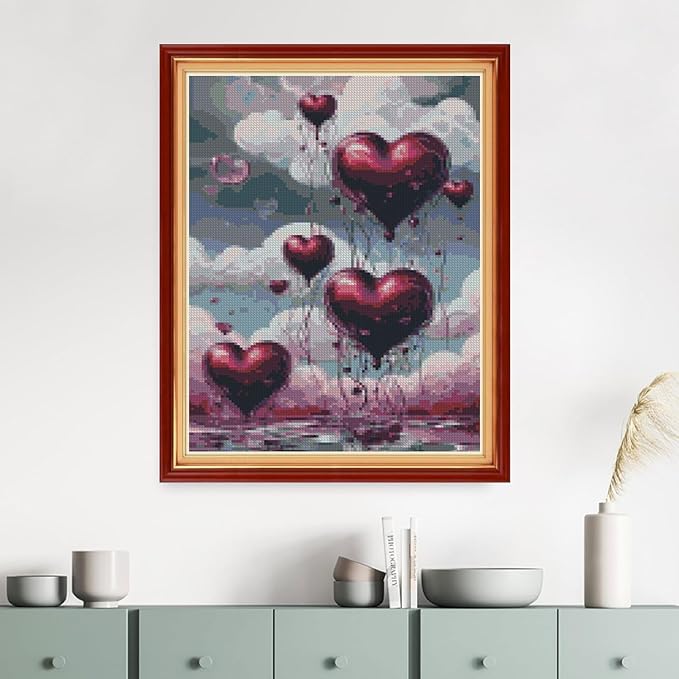 MYBISYMQQ Romantic Heart Balloon Cross Stitch Kits - Image 6