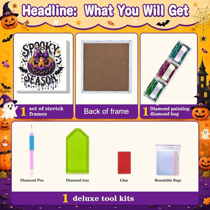 5D Pumpkin Pearl Painting Kit for Adults - Image 4
