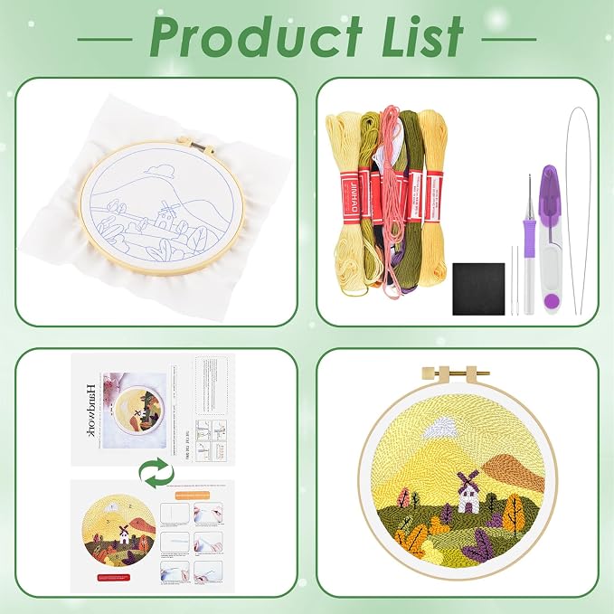 ERKOON Punch Needle Kit Adults Beginners, DIY Easy Landscapes Embroidery Set - Image 2